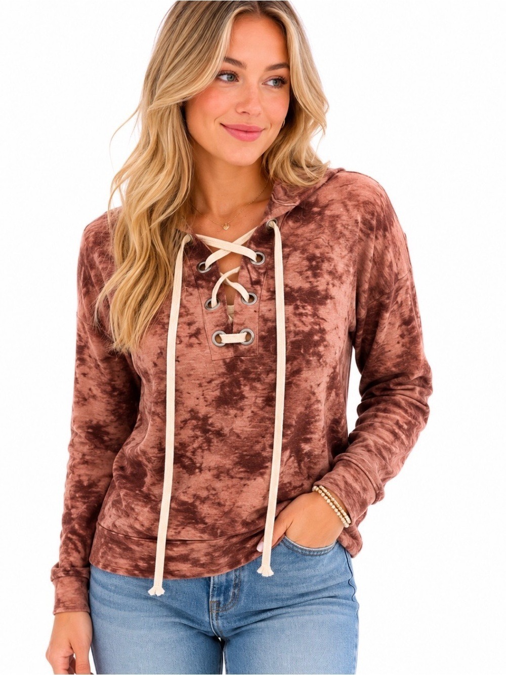 Caution to the Wind Pink NWOT Tie Dye Hoodie Sweatshirt